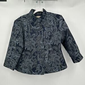 Katherine Womens Paisley Brocade Jacket Size L Elegant‎ Statement Coat Blazer